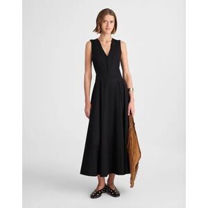 Madewell V-Neck Circle Midi Dress Jet Black Size 14 NWT